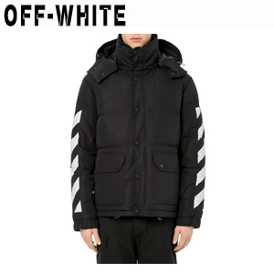 OFF WHITE 오프화이트 디아그 브러쉬 블랙 다운 쟈켓 남성용