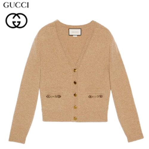 GUCCI-628412 2184 구찌 카멜 캐시미어 홀스빗 디테일 가디건