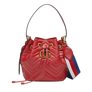 [스페셜오더]GUCCI-476674 8227 구찌 GG Marmont 퀼트 가죽 버킷백 레드