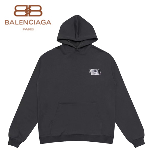 BALENCIAGA-080310 발렌시아가 다크 그레이 아플리케 장식 후드 티셔츠 남성용