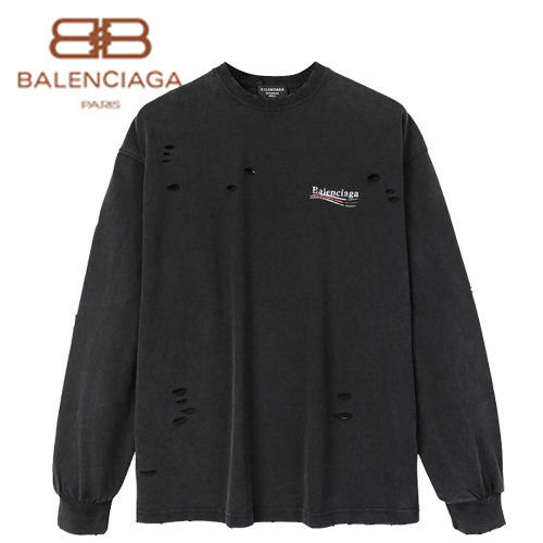 BALENCIAGA-090211 발렌시아가 블랙 프린트 장식 빈티지 스웨트셔츠 남여공용