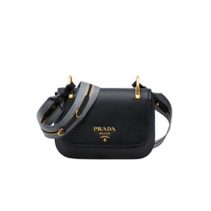 [스페셜오더]PRADA-1BD110 프라다 블랙 송아지 가죽 멀티컬러 숄더 스트랩 백