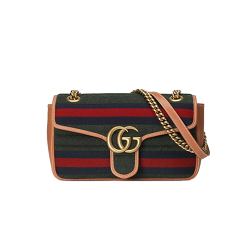 [스페셜오더]GUCCI-443497 3383 구찌 GG 마몽 그린 울 스몰 숄더백