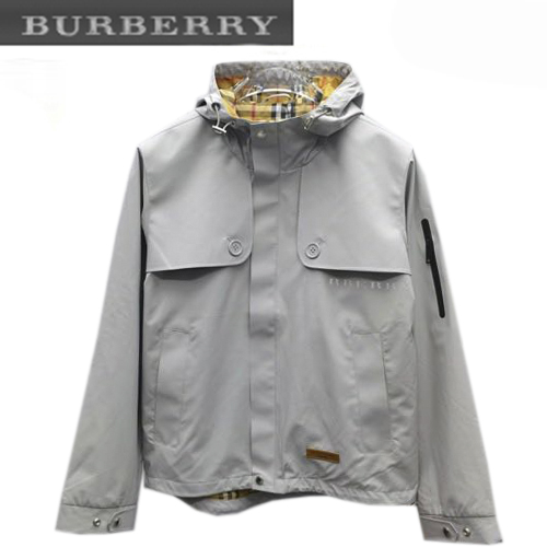 BURBERRY-082912 버버리 그레이 나일론 바람막이 후드 재킷 남성용