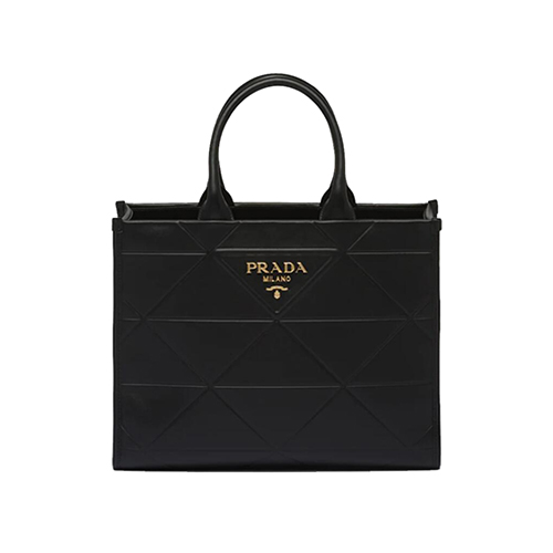 [스페셜오더]PRADA-1BA378 프라다 블랙 탑스티치 장식 미디엄 가죽 핸드백