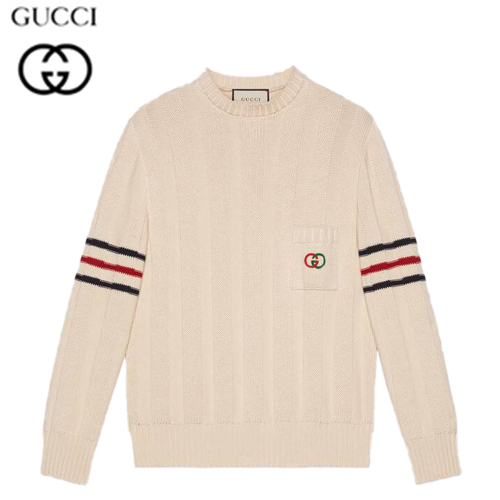 GUCCI-626068 9071 구찌 아이보리 니트 코튼 인터로킹 G 디테일 스웨터 남여공용