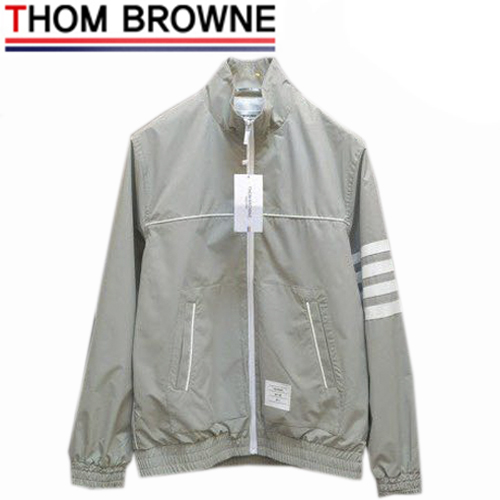 THOM BROWNE-072113 톰 브라운 그레이 나일론 스트라이프 장식 바람막이 쟈켓 남성용