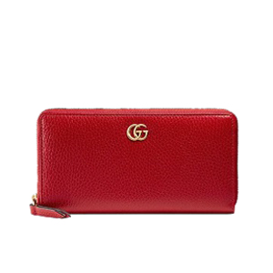 GUCCI-456117 6433 구찌 더블 G 메탈 디테일 레드 지퍼 장 지갑