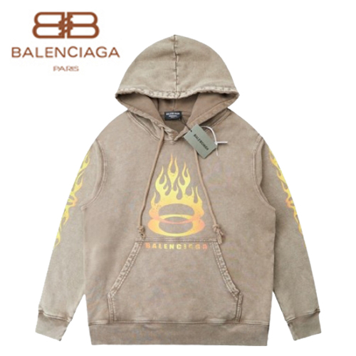 BALENCIAGA-090916 발렌시아가 베이지 프린트 장식 워싱 후드 티셔츠 남성용