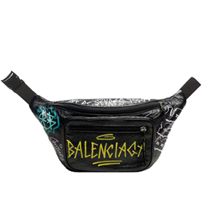 [스페셜오더]BALENCIAGA-529550 발렌시아가 블랙 양가죽 그래피티 익스플로러 벨트팩