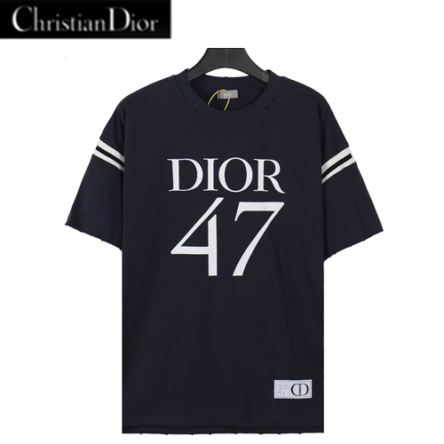 DIOR-041617 디올 네이비 DIOR 47 프린트 장식 티셔츠 남성용