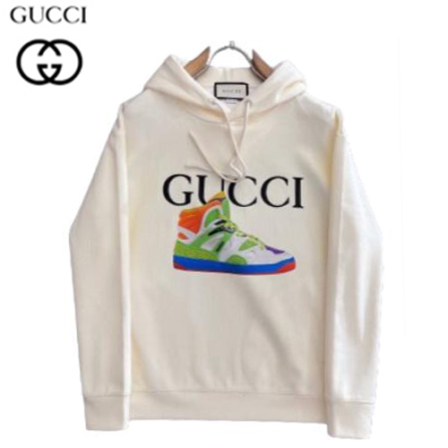 GUCCI-030815 구찌 아이보리 아플리케 장식 후드 티셔츠 남성용