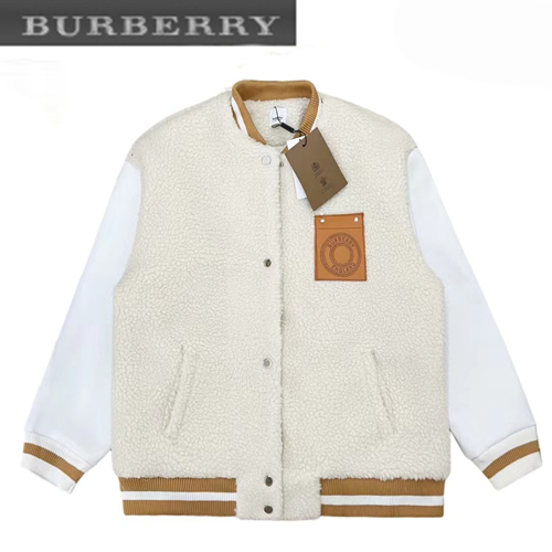 BURBERRY-12239 버버리 화이트 시어링 베이스볼 재킷 남여공용