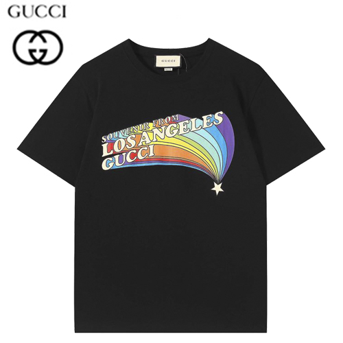 GUCCI-06071 구찌 블랙 프린트 코튼 티셔츠 남여공용