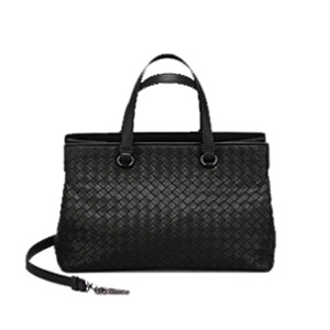 BOTTEGA VENETA-2108656 보테가베네타 네로 인트레치아토 나파 미디엄 탑 핸들 백 