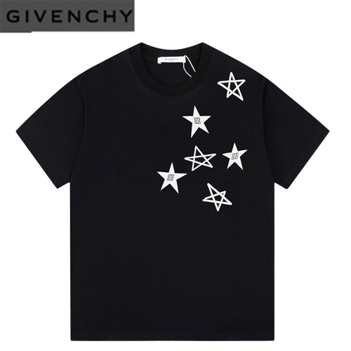 GIVENCHY-030420 지방시 블랙 프린트 장식 티셔츠 남성용