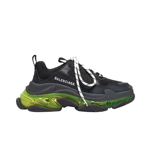 BALENCIAGA-544351 발렌시아가 블랙/그린 TRIPLE S 클리어 솔 스니커즈 남여공용