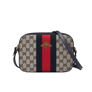 GUCCI-412008 4085 구찌 시그니처 울 web 오리지널 GG 캔버스 벌 자수 스몰 숄더백 블루 