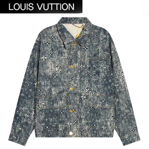 LOUIS VUITTON-08094 루이비통 블루 모노그램 데님 셔츠 남여공용