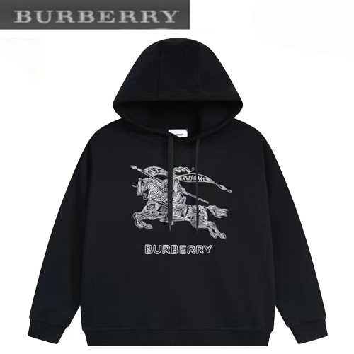 BURBERRY-07244 버버리 블랙 아플리케 장식 후드 티셔츠 남여공용