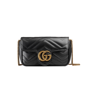 [스페셜오더]GUCCI-476433 1000 구찌 GG Marmont 마틀라세 가죽 슈퍼 미니 백 블랙