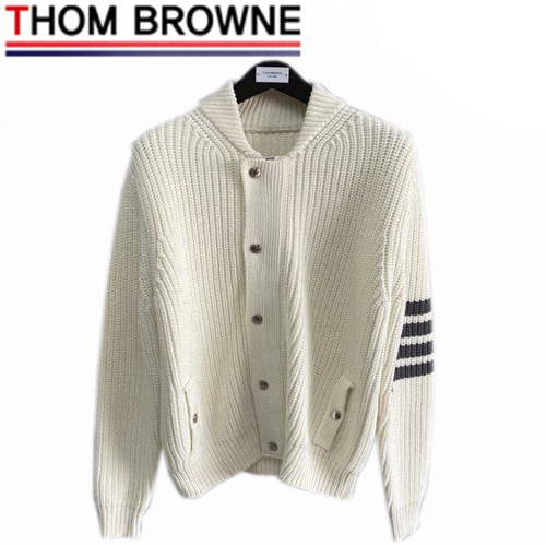 THOM BROWNE-08025 톰 브라운 화이트 스트라이프 장식 가디건 남여공용