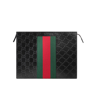 [스페셜오더]GUCCI-475316 1060 구찌 시그니처 가죽 Web 화장품 케이스