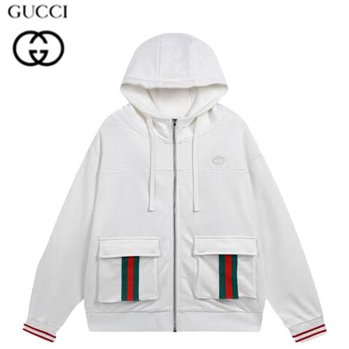 GUCCI-09245 구찌 화이트 Web 스트라이프 장식 후드 재킷 남여공용