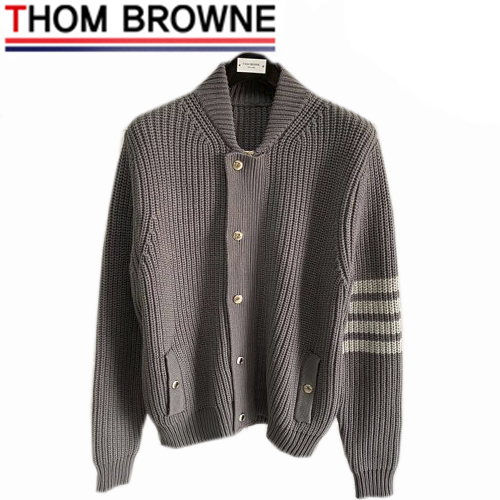 THOM BROWNE-08026 톰 브라운 그레이 스트라이프 장식 가디건 남여공용