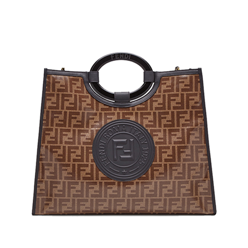 [스페셜오더]FENDI-8BH360 펜디 브라운 더블 F 페브릭 런어웨이 쇼퍼