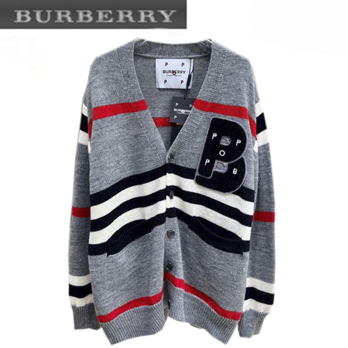 BURBERRY-09287 버버리 그레이 패치 장식 가디건 여성용