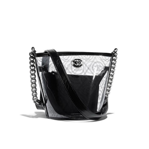 [스페셜오더]CHANEL-A57636 샤넬 PVC 크럼플드 카프스킨 레진 실버 메탈 블랙 버킷백 