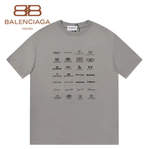 BALENCIAGA-05246 발렌시아가 그레이 프린트 장식 티셔츠 남성용