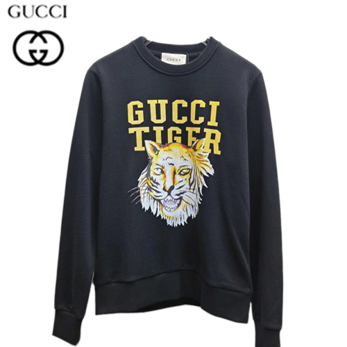 GUCCI-08178 구찌 블랙 타이거 프린트 장식 스웨트셔츠 남성용