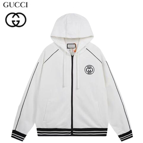 GUCCI-09247 구찌 화이트 GG 아플리케 장식 후드 재킷 남여공용