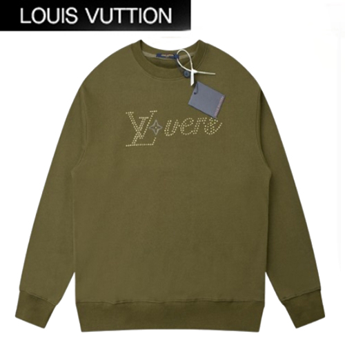 LOUIS VUITTON-09099 루이비통 카키 스터드 장식 스웨트셔츠 남여공용