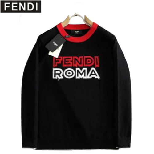 FENDI-01059 펜디 블랙/레드 아플리케 장식 스웨터 남성용