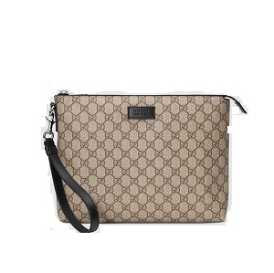 GUCCI-523293-9769 구찌 GG 슈프림 캔버스 가죽 태그 남성 파우치백 