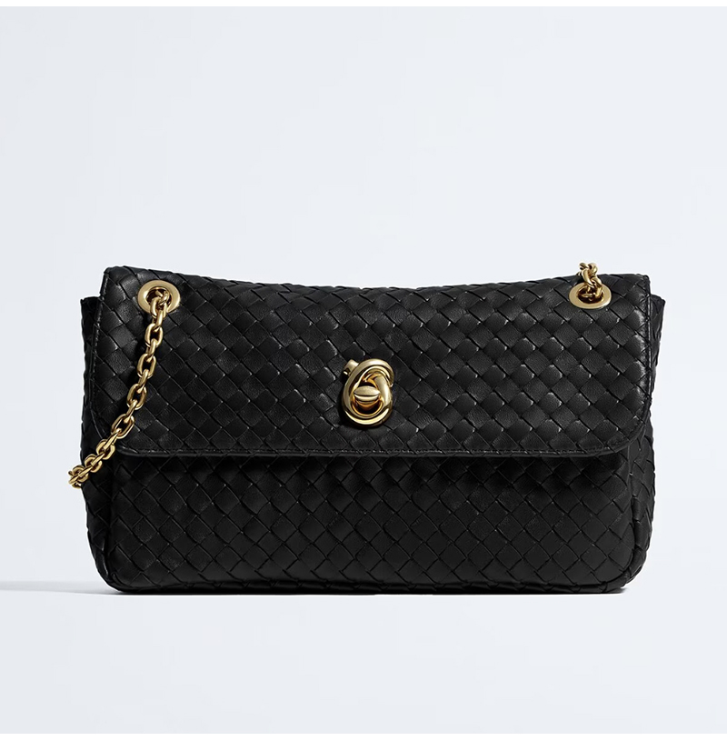 [스페셜오더]BOTTEGA VENETA-876648 보테가 베네타 인트레치아토 체인 매디슨 블랙