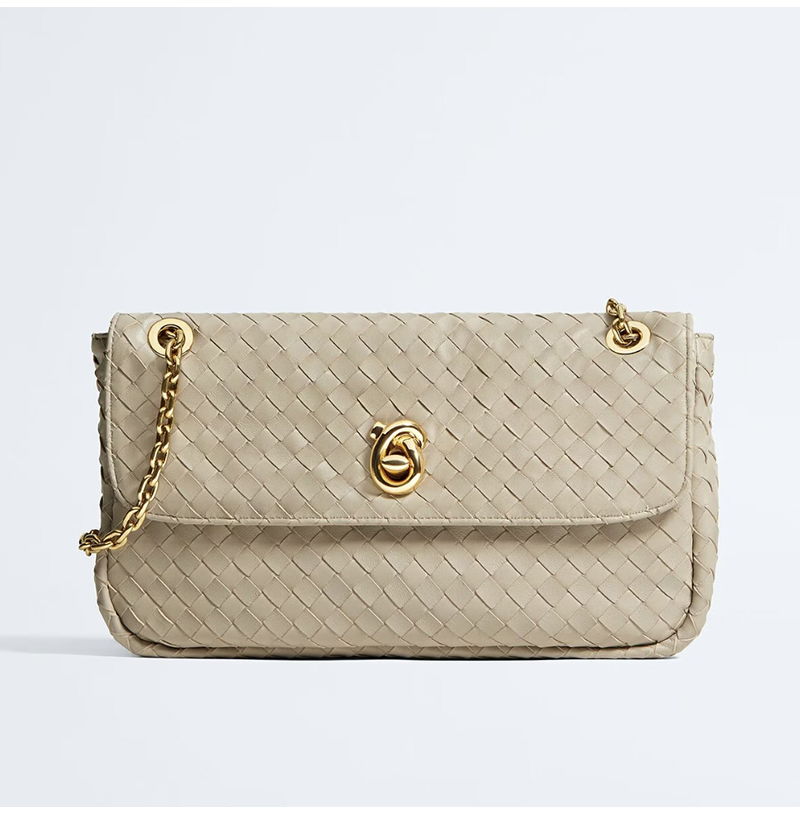 [스페셜오더]BOTTEGA VENETA-876648 보테가 베네타 인트레치아토 체인 매디슨 에크루