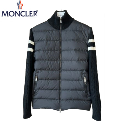 MONCLER-10192 몽클레어 블랙 스트라이프 장식 퀄팅 재킷 남성용