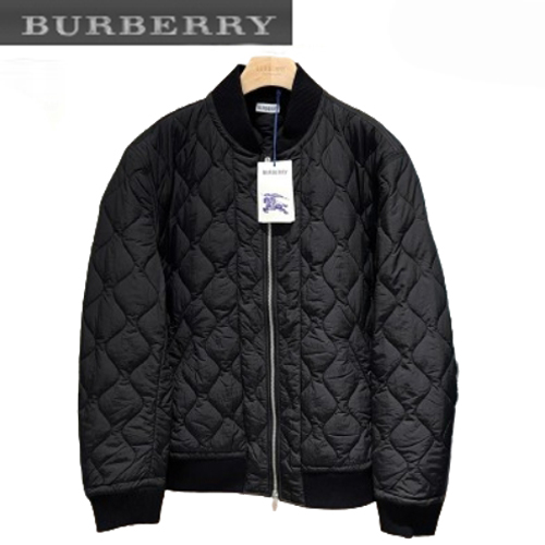 BURBERRY-10194 버버리 블랙 나일론 퀄팅 봄버 재킷 남성용