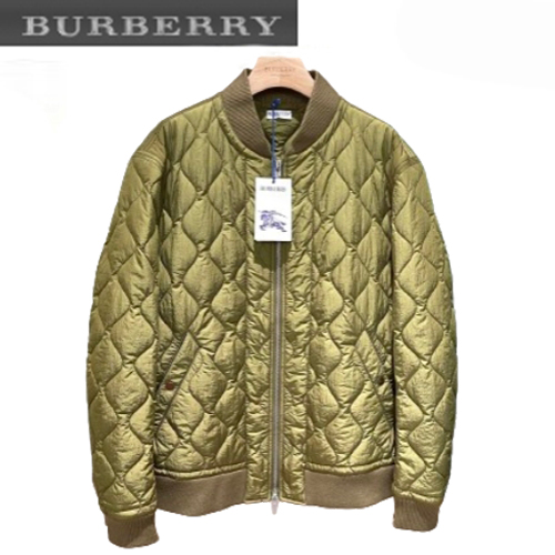 BURBERRY-10195 버버리 카키 나일론 퀄팅 봄버 재킷 남성용