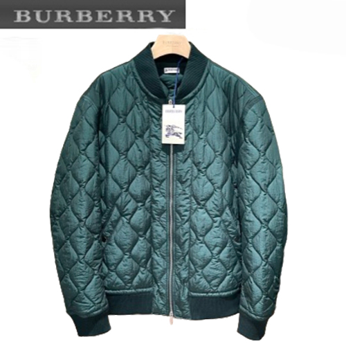 BURBERRY-10196 버버리 그린 나일론 퀄팅 봄버 재킷 남성용